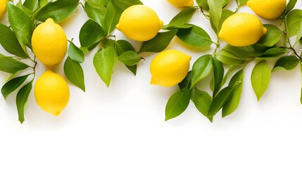 Frame from fresh lemons, summer nature concept with copy space.