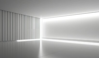 Empty product display space, bright lights, futuristic and minimalistic, by Generative AI