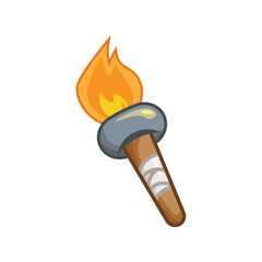 Torch vector illustration, torch flat icon, cartoon style torch