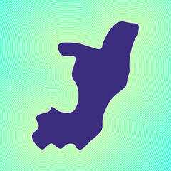 Congo map icon. Country shape on radiant striped gradient background. Congo vibrant poster. Astonishing vector illustration.