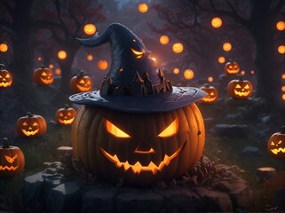 halloween pumpkin on the background
