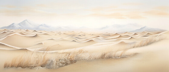 Pastelowe tło - krajobraz pustynny. Nienasycony obraz pustyni, piasku - obrazy, fototapety, plakaty