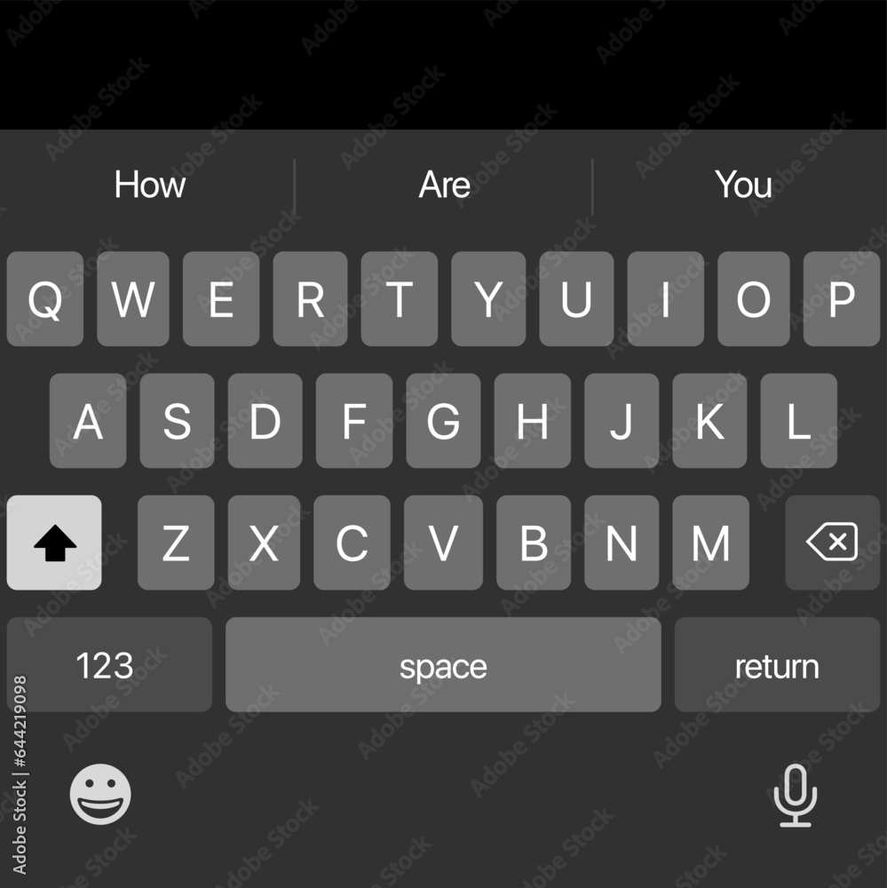 Fototapete smartphone keyboard. dark mode template