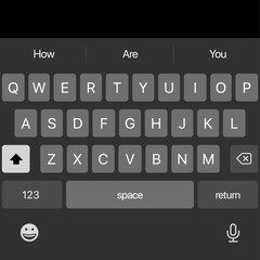 Smartphone Keyboard. Dark Mode Template