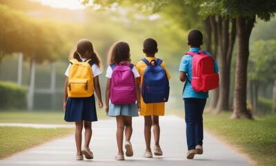 kids going to school