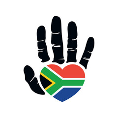 heritage day hand with flag
