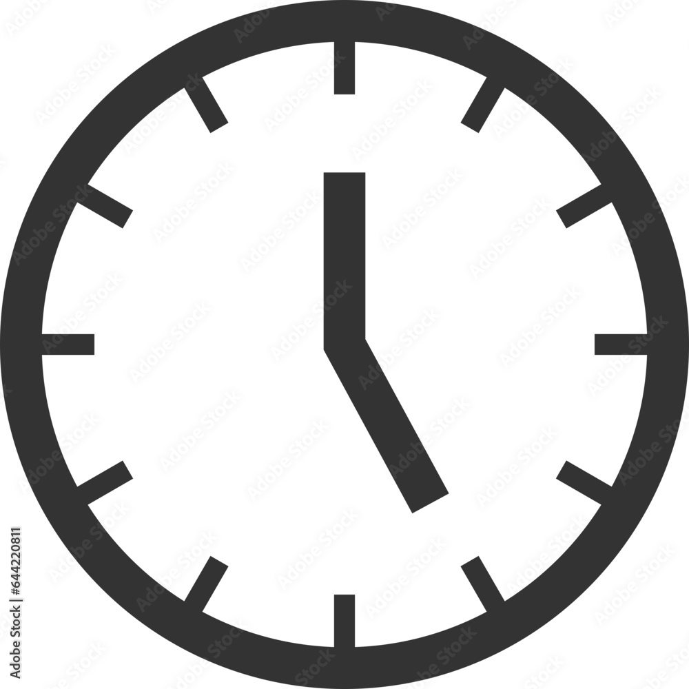 Poster clock icon vector. flat design element watch isolated on white background.