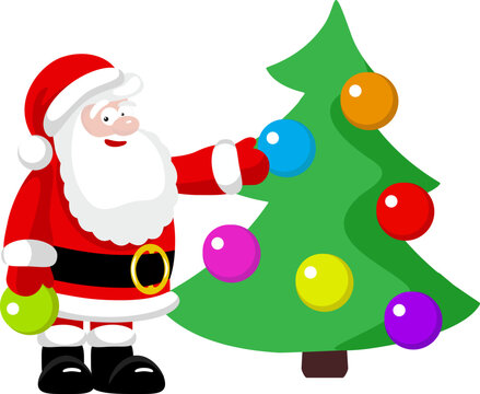 Santa Claus with christmas tree