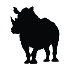 Rhino Silhouette Vector Illustration on white background
