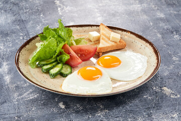 traditional breakfast on the wooden board