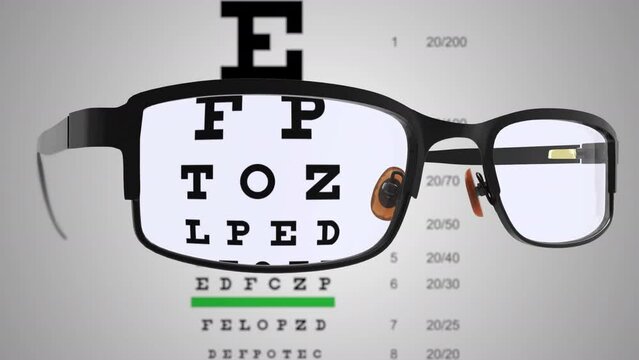 Spectacles With Eye Examination Chart