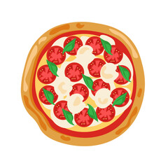 pizza with mozzarella and tomatoes
