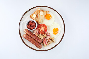 traditional breakfast on the plate