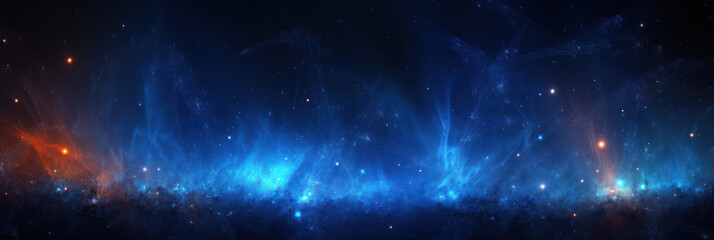 Obraz premium Abstract Dark Blue Background with Glowing Particles