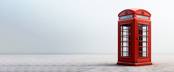 Fototapeta premium retro telephone booth and text space