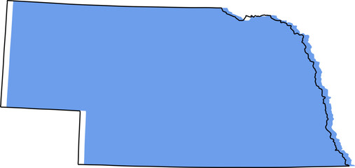 nebraska map, nebraska vector stylized, nebraska outline stylized, nebraska