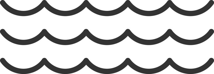 Waves vector design. Water wave icon. Wavy lines isolated.