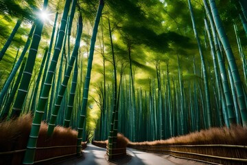 Kyoto, Japan's Arashiyama Bamboo Forest  