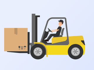 Forklifter, with a person inside