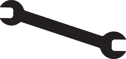 Wrench tool for repair service equipment. Mechanical engineering symbol. Vector.
