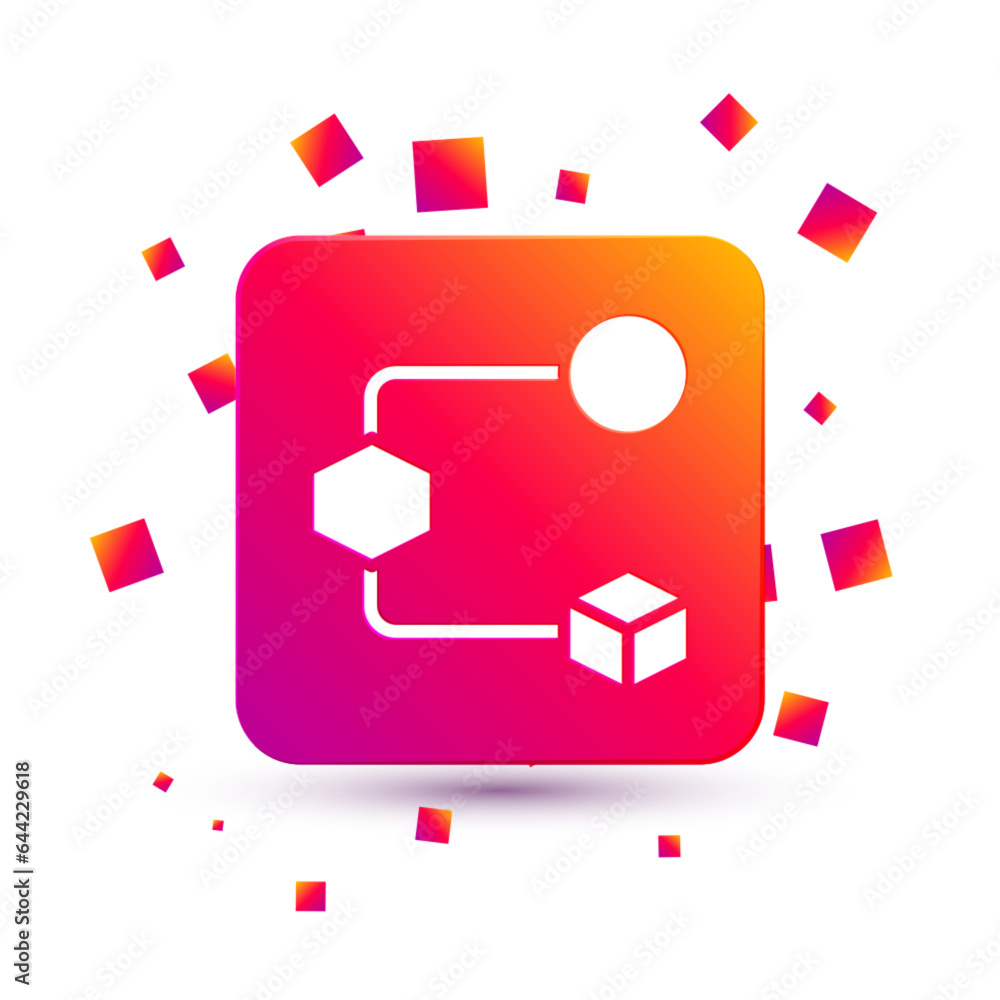 Poster white isometric cube icon isolated on white background. geometric cubes solid icon. 3d square sign. 