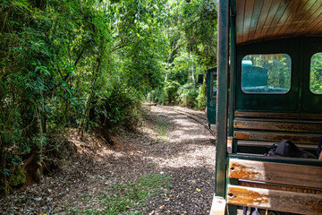 Rainforest Ecological Train at Iguazu Falls National Park in Argentina.
