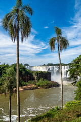 Iguazu Falls, the largest series of waterfalls of the world, located at the Brazilian and Argentinian border