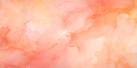 Abstract watercolor background in shade of apricot, pastel pink, orange and yellow