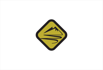 entering a mountainous location logo