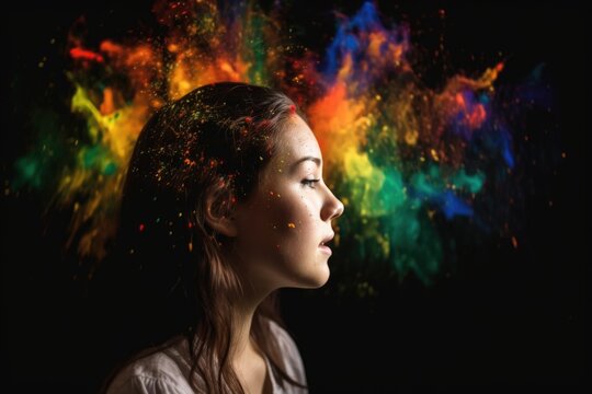 shot of a young woman experiencing synesthesia