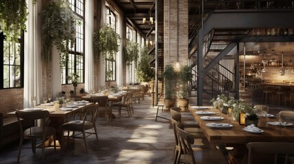 Design a composition that captures the beauty of a farm-to-table restaurant, with farm-fresh produce, rustic tables, and a rustic-chic atmosphere