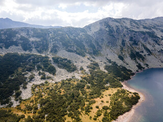 Fototapeta na wymiar Aerial view of The Stinky Lake, Rila mountain, Bulgaria