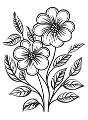 Black and white floral artwork