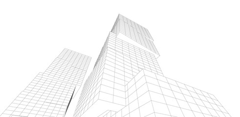 Fototapeta premium Abstract architectural background vector 3d illustration