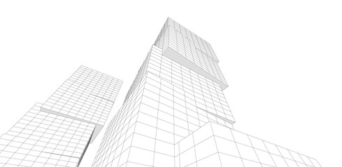 Fototapeta premium Abstract architectural background vector 3d illustration