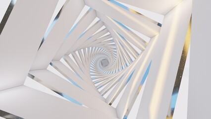 Abstract architecture background geometric shapes in design interior 3d render