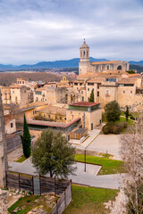 Obraz premium Girona Cathedral in Girona, Catalonia, Spain