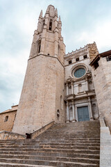 Fototapeta na wymiar Exterior view of the Church of San Felix or Sant Feliu in Girona, Spain