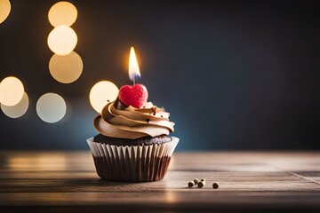 cupcake with candle