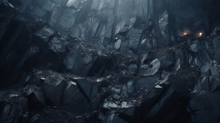 Mining coal and minerals. Epic shot of natural resources. - obrazy, fototapety, plakaty