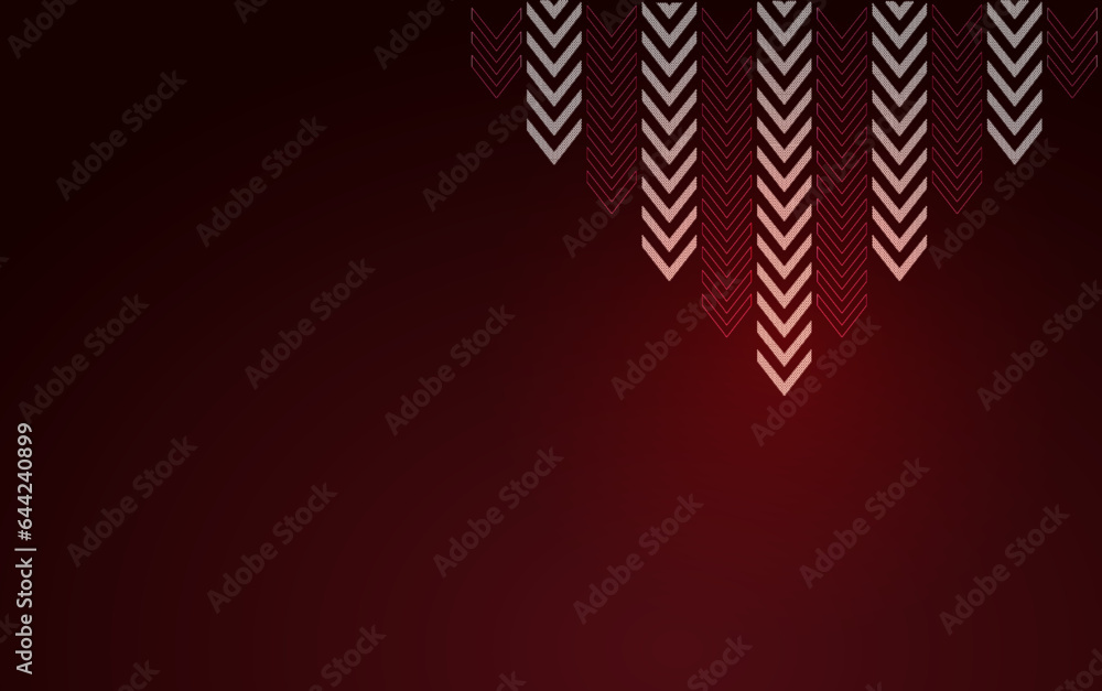 Poster light down arrows on red background illustration, arrow speed. vector communication concept. technol