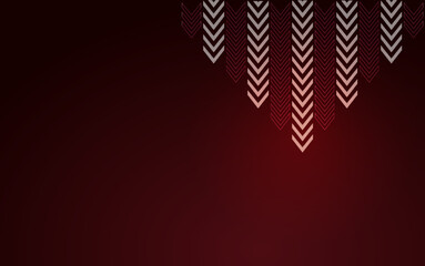 Light down arrows on red background illustration, arrow speed. vector communication concept. technology 