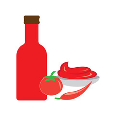 tomato sauce icon logo vector design template