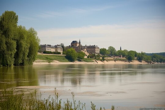 Scenic photograph capturing Saone & Loire, France. Generative AI