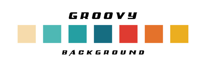 Abstract background of rainbow groovy.design in 1970s Hippie Retro style. Vector illustration