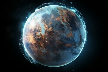 Planet with atmosphere, transparent PNG file - elements from NASA. Generative AI