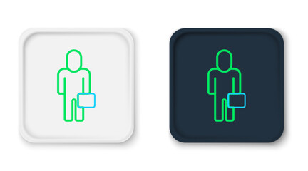 Line Businessman icon isolated on white background. Business avatar symbol user profile icon. Male user sign. Colorful outline concept. Vector