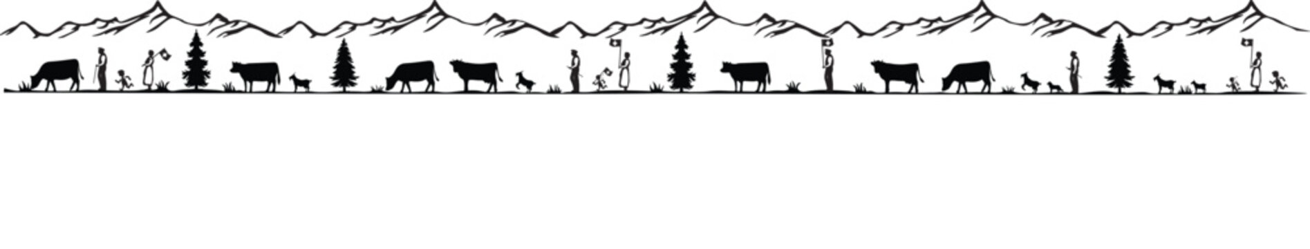 Alpaufzug Alpabzug schweizer tradition cows swiss mountains trees switzerland tracht k&uuml;he bergen