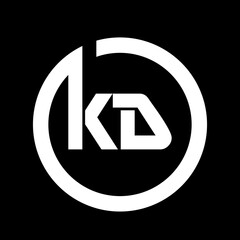 KD letter logo design on black background Initial Monogram Letter KD Logo Design Vector Template. Graphic Alphabet Symbol for Corporate Business Identity