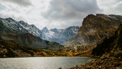 landscape with lake and mountains